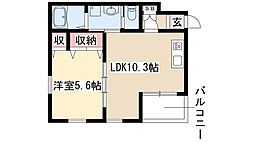 サンエスケーイワタ丸の内 1LDKの間取図画像