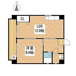 大黒マンション 1LDKの間取図画像