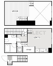 アーブルフレールB ワンルームの間取図画像