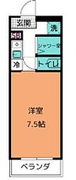 パールマンション社台 1Kの間取図画像