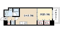 プラウランド堀田 1LDKの間取図画像