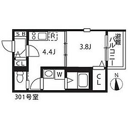 シアヴィータ名古屋 1DKの間取図画像