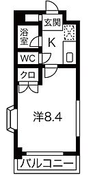 シテイライフ打越 1Kの間取図画像