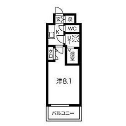 エスリード新栄グラティア 1Kの間取図画像