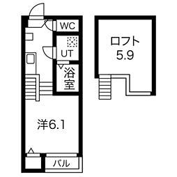 クリアス 1Kの間取図画像