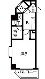 シテイライフ池下西 1Kの間取図画像