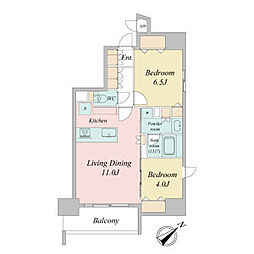 シーズンフラッツ本郷 2LDKの間取図画像