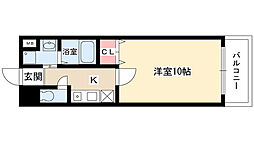 Mステージ藤が丘 1Kの間取図画像