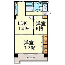 サンパーク大鐘2 2LDKの間取図画像