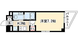 アーデン春岡 1Kの間取図画像