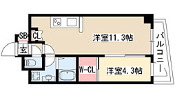 フォレシティ栄 1LDKの間取図画像