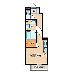 ウイングS4 ワンルームの間取図画像