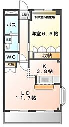 アーバングラス 1LDKの間取図画像