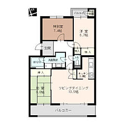 グランデ亀の井 3LDKの間取図画像