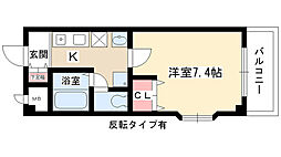 エンジェルメゾン 1Kの間取図画像