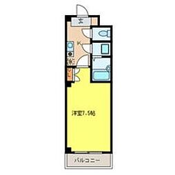 エクセレント栄光 1Kの間取図画像