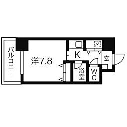 AXIS桜通内山 1Kの間取図画像