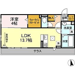 リマーニ池下 1LDKの間取図画像