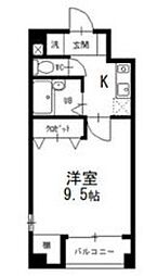 セゾンマツバ 1Kの間取図画像