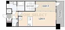 プレサンス伏見アーバンベース 1LDKの間取図画像