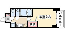 プレサンス丸の内レジデンス3 1Kの間取図画像
