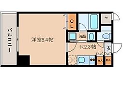グランルージュ栄2 1Kの間取図画像