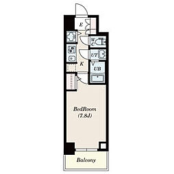 S-RESIDENCEAOI2 1Kの間取図画像
