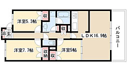プライムメゾン富士見台 3LDKの間取図画像