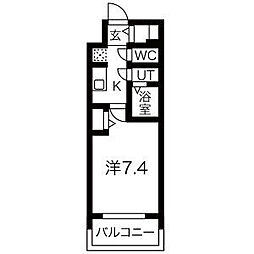 アドバンス名古屋モクシー 1Kの間取図画像