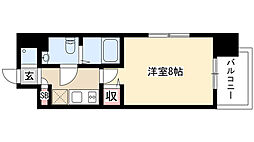 エコロジー鶴舞レジデンス 1Kの間取図画像