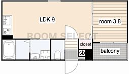 ルル本陣 1LDKの間取図画像