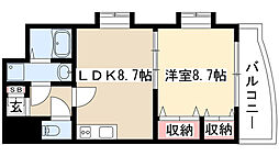 アビタシオン葵 1LDKの間取図画像