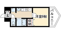 プレサンス新栄リミックス 1Kの間取図画像