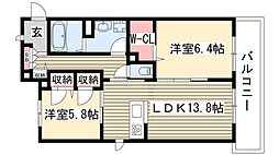 SunnyCourt2 2LDKの間取図画像