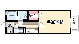アネーロ 1Kの間取図画像