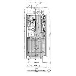 エステムコート名古屋栄プレシャス 1Kの間取図画像