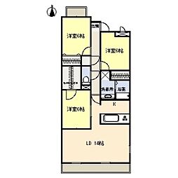 ヴェルベデーレ陸前 3LDKの間取図画像