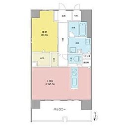 高畑T-2マンション 1LDKの間取図画像