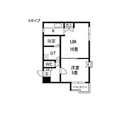 サンロイヤル ワンルームの間取図画像