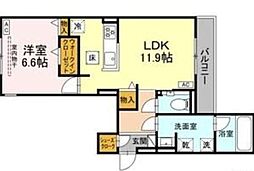 セレスティア栄生 1LDKの間取図画像
