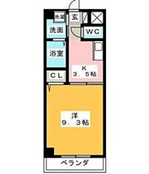 ラトリシエール 1Kの間取図画像