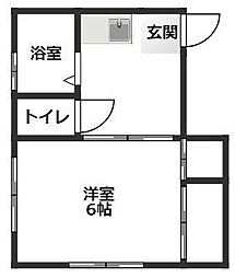 弥生コーポ 2階1Kの間取り