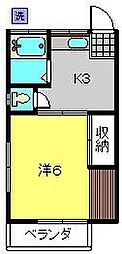 第2コーポゆうわ 1Kの間取図画像