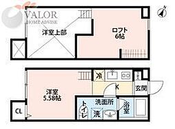 OVEST 1階1Kの間取り