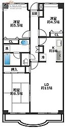 オリオンプラザ相模大野 2階3LDKの間取り