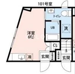 フェリオ小田急相模原 ワンルームの間取図画像