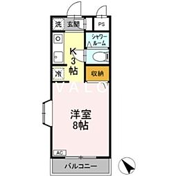 クリスタルハイツ相模台 ワンルームの間取図画像