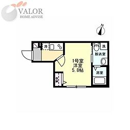 ベルエスペース 1Kの間取図画像