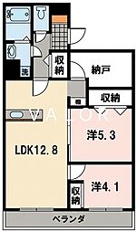 相模原市南区南台4丁目アパート 2SLDKの間取図画像