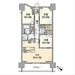 ザ・パークハウス町田フロント 3LDKの間取図画像